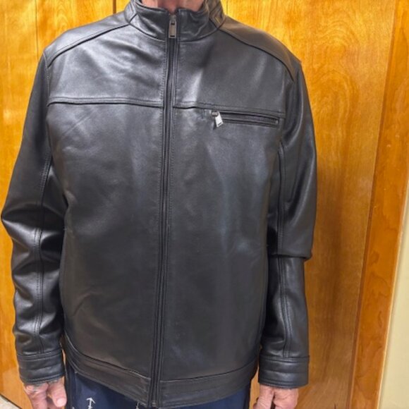 Boston Harbor Mens Leather Jacket New Zealand Lamb - Picture 1 of 5
